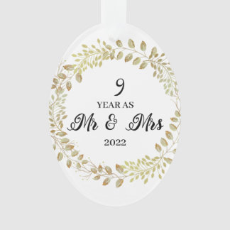 9 Year as Mr & Mrs 2022 | Anniversary Ornament