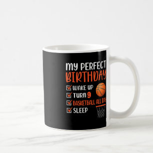 9 Year Old Basketball Birthday Party 9th Boy Bday Coffee Mug