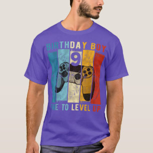 9 Year Old Birthday Boy 9 Time to Level Up 9th Bir T-Shirt