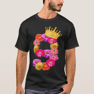 9 Year Old Birthday Girls Flower Crown Its My 9th  T-Shirt