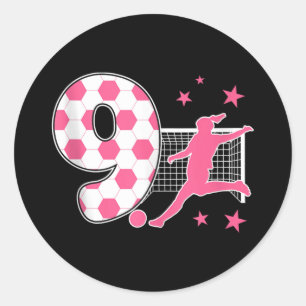 9 Year Old Birthday Soccer Lover 9th Soccer Themed Classic Round Sticker