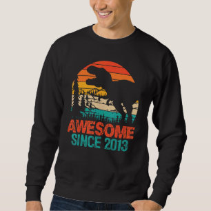 9 Year Old Boy Kids 9th Birthday Dinosaur Awesome Sweatshirt