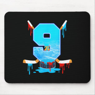 9 Year Old Boys 9th Birthday Ice Hockey Ice Cream  Mouse Pad