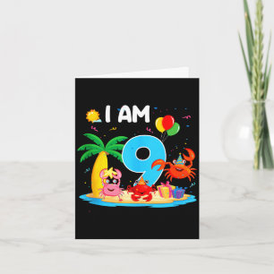 9 year old crab lover 9th crab theme beach summer card