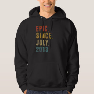 9 Year Old  Epic Since July 2013 9th Birthday Vint Hoodie