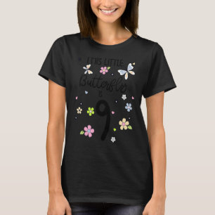 9 Year Old Floral Butterfly Birthday Girls 9th Gir T-Shirt
