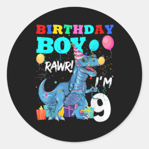 9 Year Old Gift 9th Birthday Boy 9th Birthday T Re Classic Round Sticker