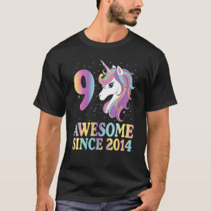 9 Year Old Gifts Girls Teens Rainbow Unicorn 9th B T-Shirt