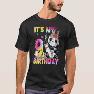 9 Year Old Girls Teens Cute Little Panda 9th Birt T-Shirt