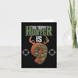 9 Year Old Hunting 9th Birthday Party Deer Hunter  Card