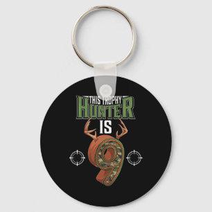 9 Year Old Hunting 9th Birthday Party Deer Hunter Keychain