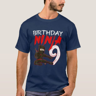 9 Year Old Kids Ninja Birthday Party Theme T-Shirt