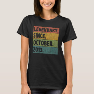 9 Year Old  Legend Since October 2013 9th Birthday T-Shirt