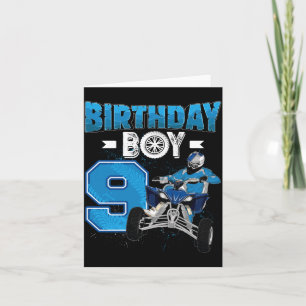 9 Year Old Quad Atv Four Wheeler 9th Birthday Boy Card