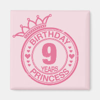 9 years - Birthday Princess - pink