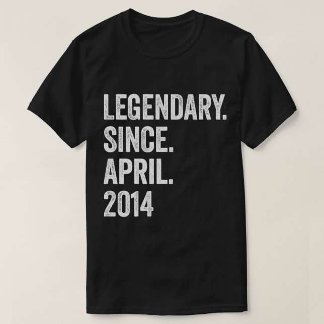9 Years Legendary Since April 2014 9th Birthday1 T-Shirt (Design Front)