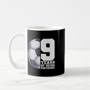 9 Years Of Being Awesome Boys Kids Soccer 9th Birt Coffee Mug