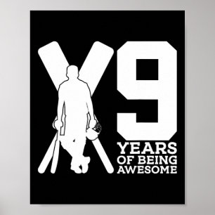 9 Years Of Being Awesome Cricket 9th Birthday  Poster