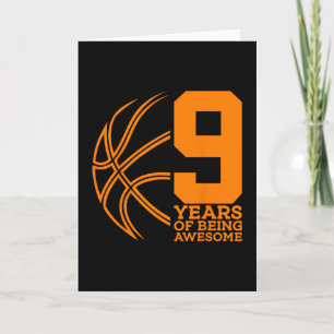 9 Years Of Being Awesome Sketll 9th Birthday Card