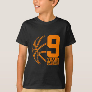 9 Years Of Being Awesome Sketll 9th Birthday  T-Shirt