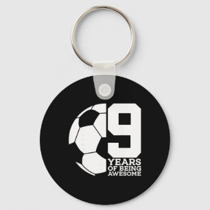 9 Years Of Being Awesome Soccer 9th Birthday _1 Keychain