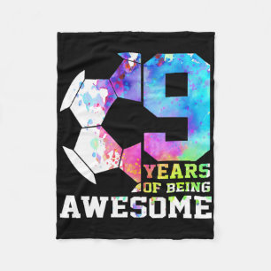 9 Years Of Being Awesome Soccer 9th Birthday  Fleece Blanket