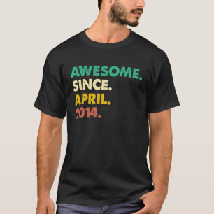 9 Years Old Awesome Since April 2014 9th Birthday T-Shirt