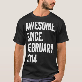 9 Years Old Awesome Since February 2014 9th Birthd T-Shirt