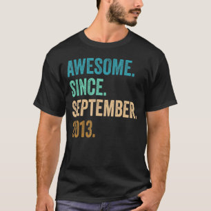 9 Years Old Awesome Since September 2013 9th Birth T-Shirt