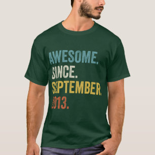 9 Years Old Awesome Since September 2013 9th Birth T-Shirt