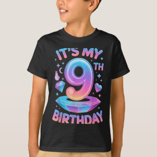 9 Years Old Bday K-p Kids 9th Birthday Girls Kp Bi T-Shirt