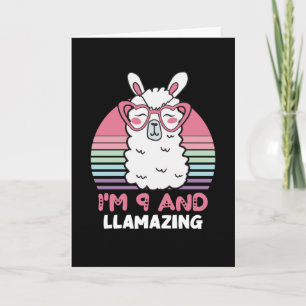 9 Years Old Bday Llamazing 9th Birthday Llama Card