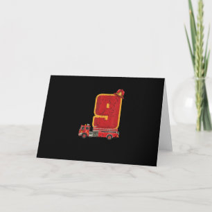 9 Years Old Birthday Boy Gifts Firefighter Holiday Card