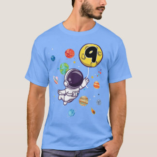 9 Years Old Birthday Boy Tees Astronaut 9th Birthd
