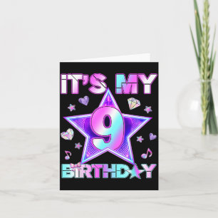 9 Years Old Birthday Kpop Kids Toddler 9th Card