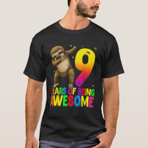 9 Years Old Birthday Sloth Dabbing 9th Birthday Sl T-Shirt