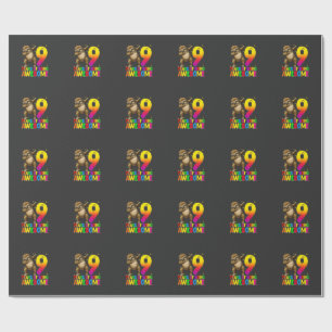 9 Years Old Birthday Sloth Dabbing 9th Birthday Sl Wrapping Paper