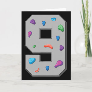 9 Years Old Climber Birthday Bouldering Climbing R Card