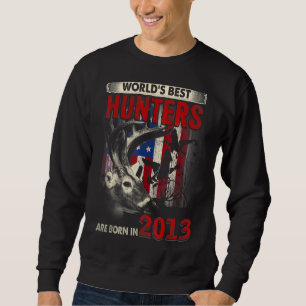 9 Years Old Deer Hunter Born In 2013 9th Birthday Sweatshirt