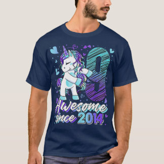 9 Years Old Flossing Unicorn Gifts 9th Birthday Gi T-Shirt