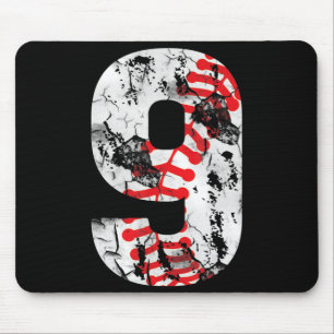 9 Years Old Gifts Number 9 Baseball 9th Birthday B Mouse Pad