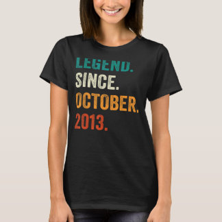 9 Years Old Legend Since October 2013 9th Birthda T-Shirt