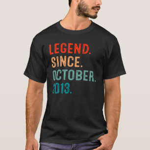 9 Years Old Legend Since October 2013 9th Birthday T-Shirt