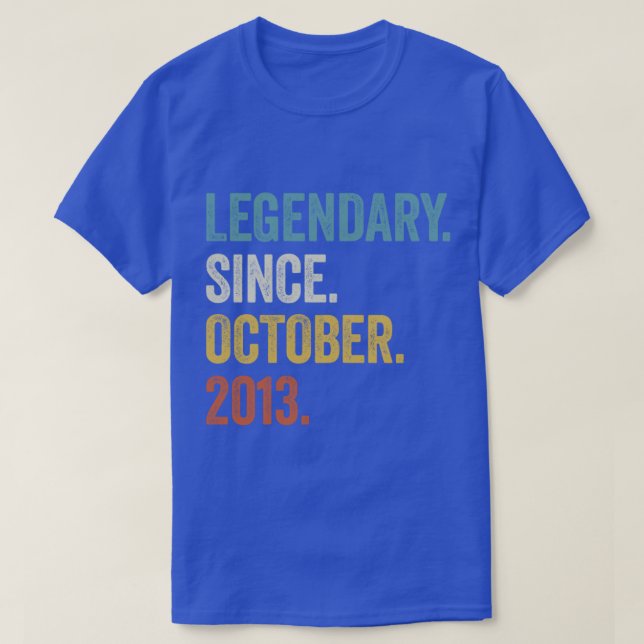 9 Years Old Legendary Since October 2013 9th Birth T-Shirt (Design Front)