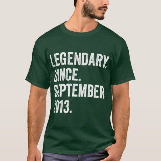 9 Years Old Legendary Since September 2013 9th Bir T-Shirt