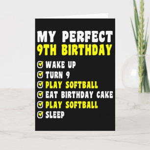 9 Years Old My Perfect 9th Birthday Softll 9th Bir Card