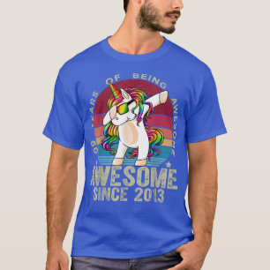 9 Years Old Unicorn Dabbing 9th Birthday Girl Unic T-Shirt