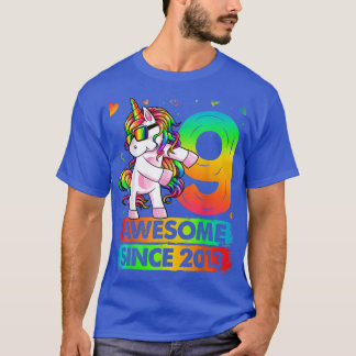 9 Years Old Unicorn Flossing 9th Birthday Girl Uni T-Shirt