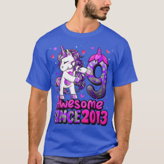 9 Years Old Unicorn Flossing 9th Birthday Girl Uni T-Shirt