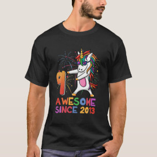 9 Years Old Unicorn Flossing 9Th Birthday Girl Uni T-Shirt